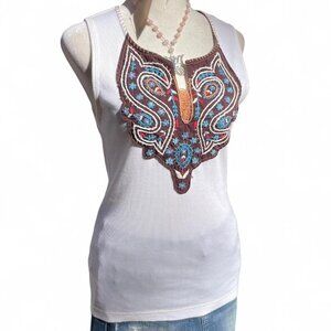 Nevada Boho Embroidered Tank Top